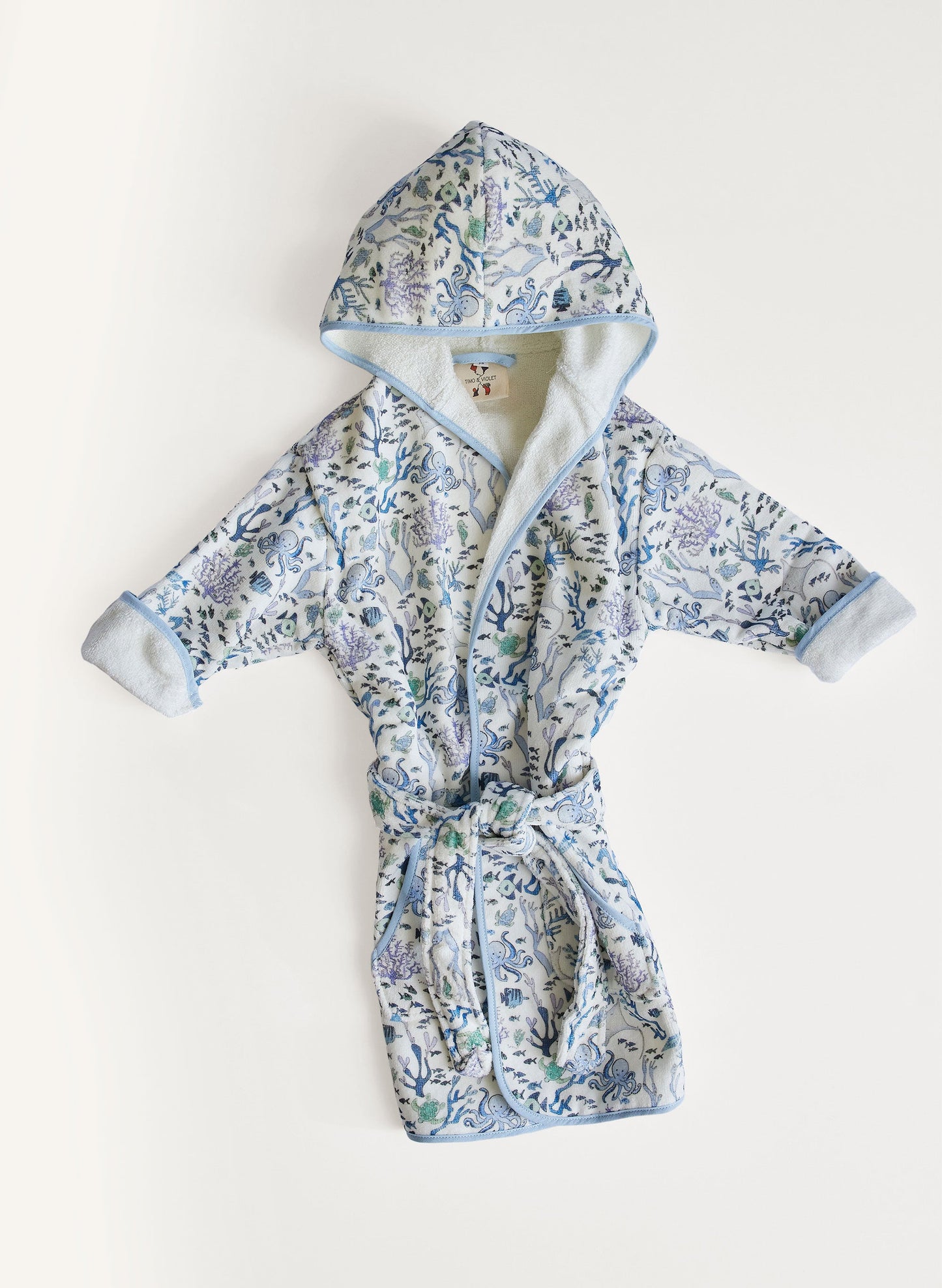 Greenwich Organic Children’s Bathrobe - Coral Reef