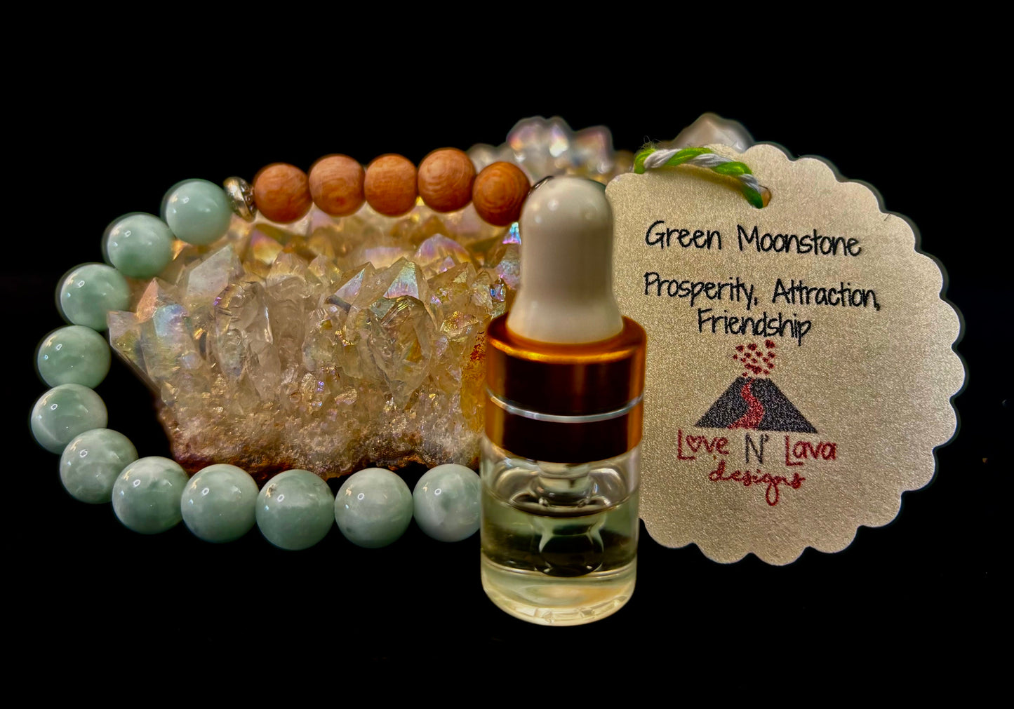 Green Moonstone Aromatherapy Diffuser Bracelet