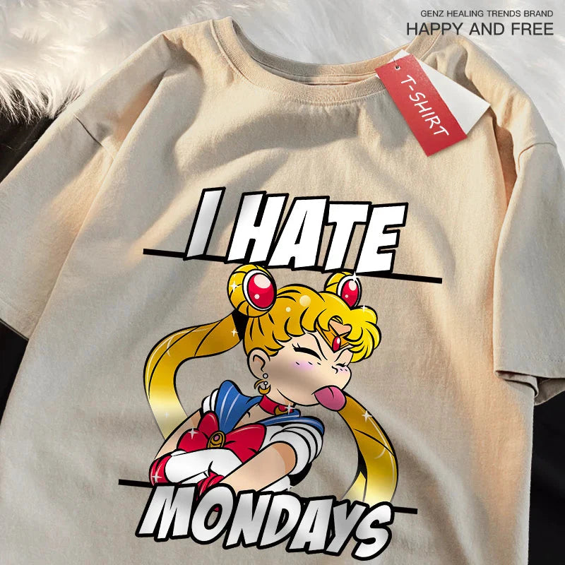 π Sailor Moon Tongue-Out Graphic T-Shirt β Playful Anime Streetwear