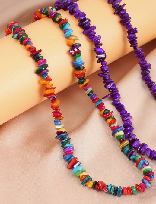 Vibrant Rainbow Puka Shell Necklace – Unisex Statement Jewelry