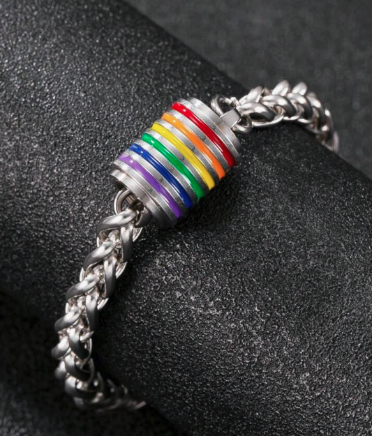 π Stainless Steel Rainbow Charm Bracelet β LGBTQ+ Pride Jewelry