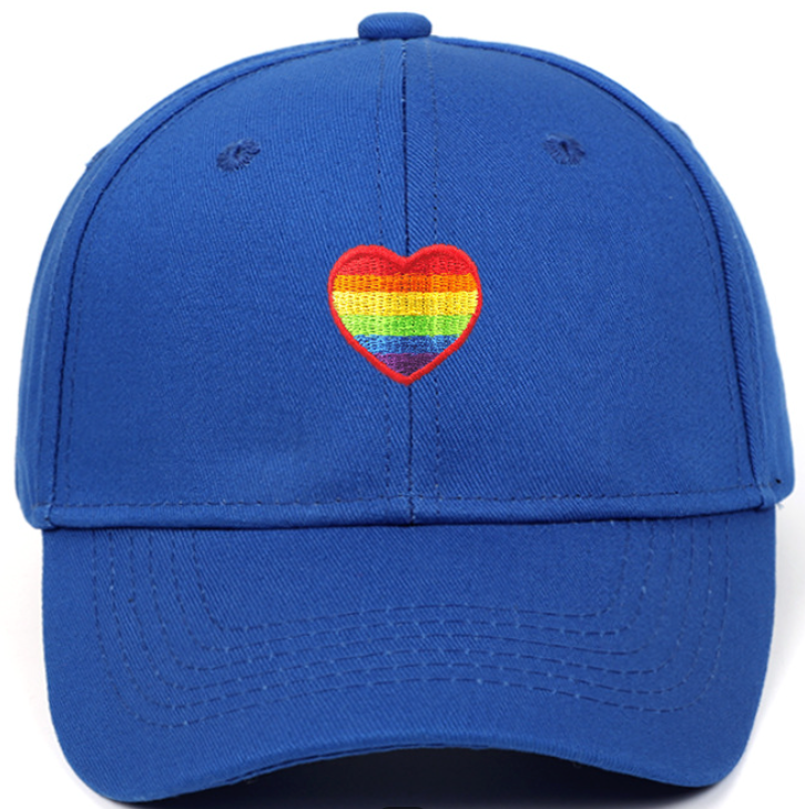 π Pride Heart Embroidered Baseball Cap β Unisex Adjustable Hat (Lots of Color Choices!)