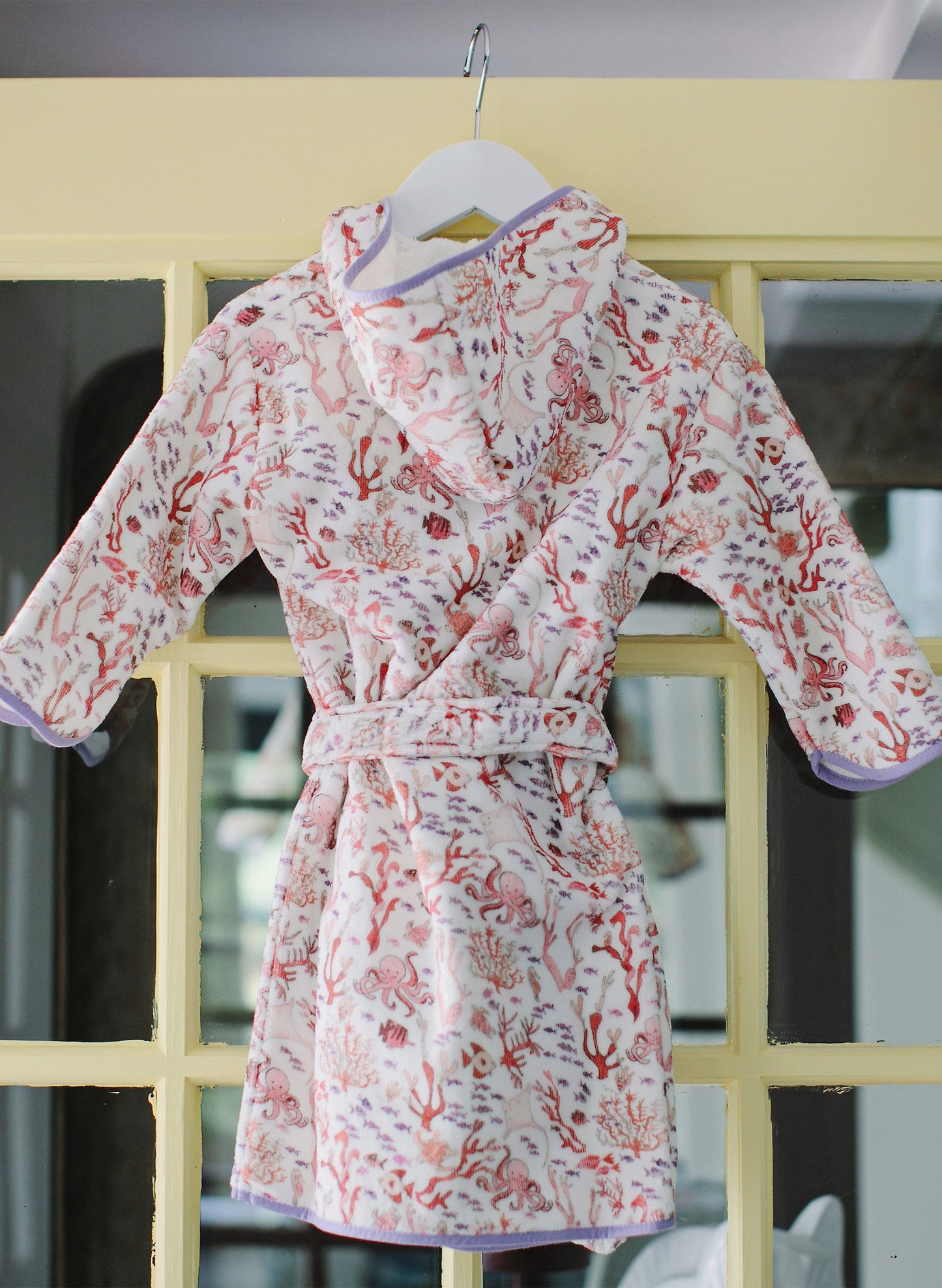 Greenwich Organic Children’s Bathrobe – Rosy Coral Reef