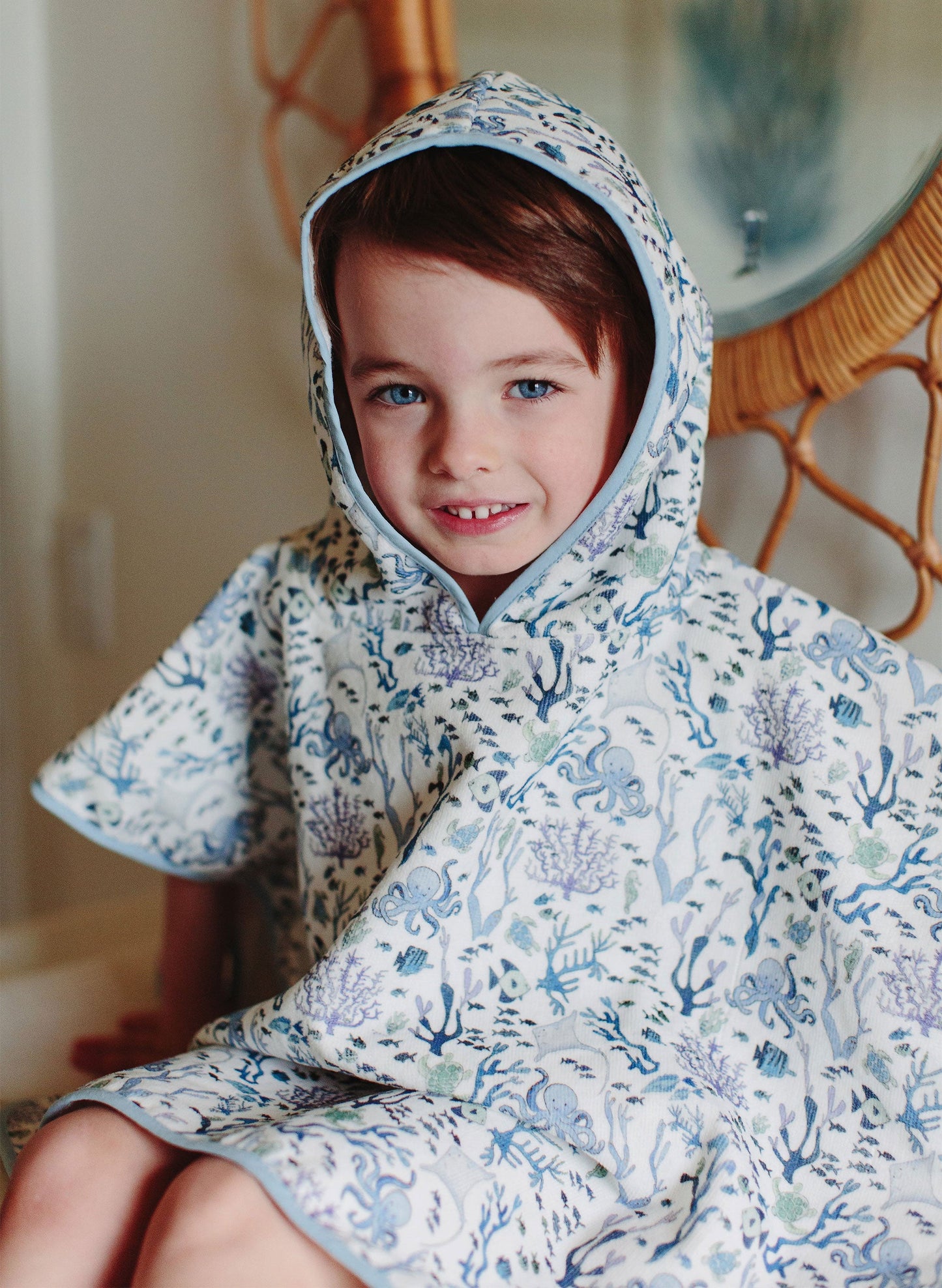Children's Organic Swim Poncho - Coral Reef
