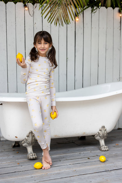Lemon Print PJ- Pink