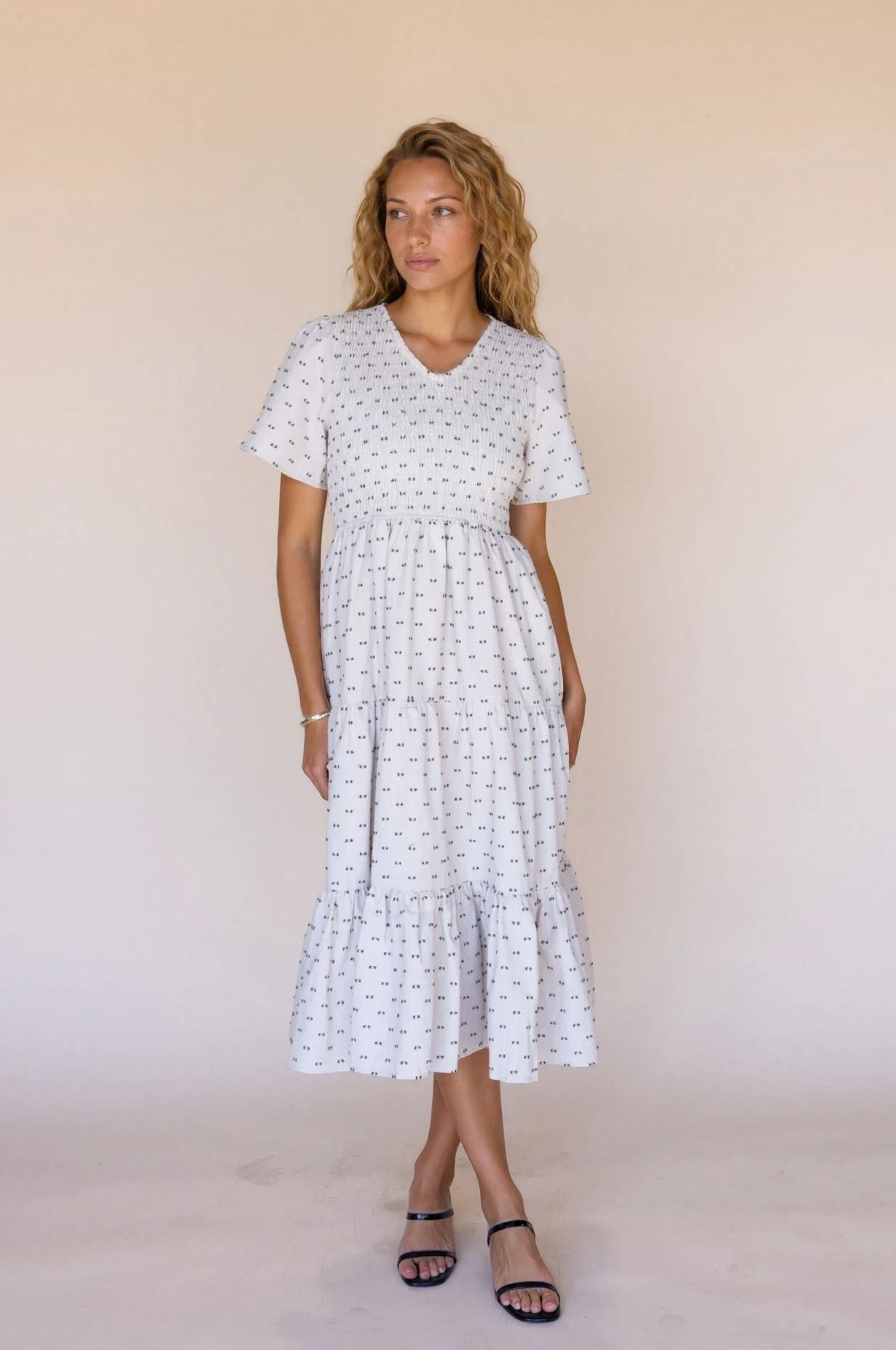 Tayla Linen Dress in Cream