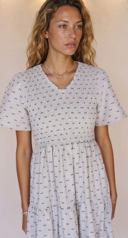 Tayla Linen Dress in Cream