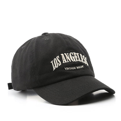 Distressed Satin Letter Embroidery Baseball Cap – Adjustable Unisex