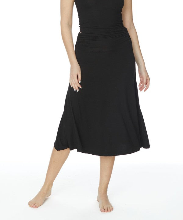 Bamboo Flared Mid Length Skirt