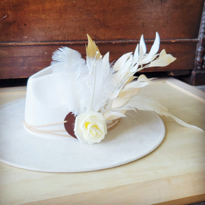 Boho Western Wedding Floral Bridal Hat Band Only 984v