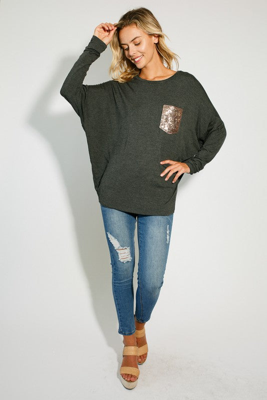 SEQUENCE POCKET DOLMAN SL TOP