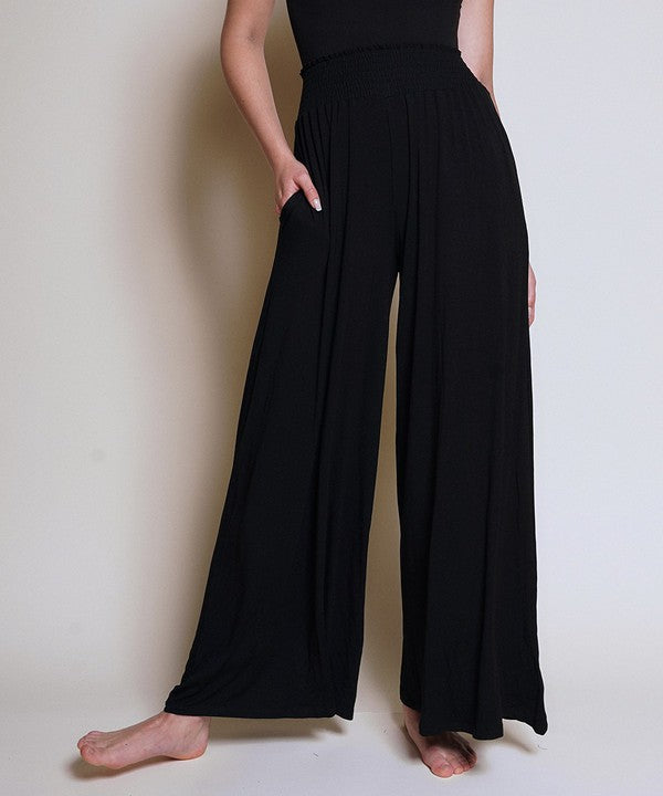 Smock Elastic Waist Maxi Palazzo