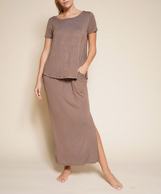 Bamboo Casual Long Skirt With Pockets