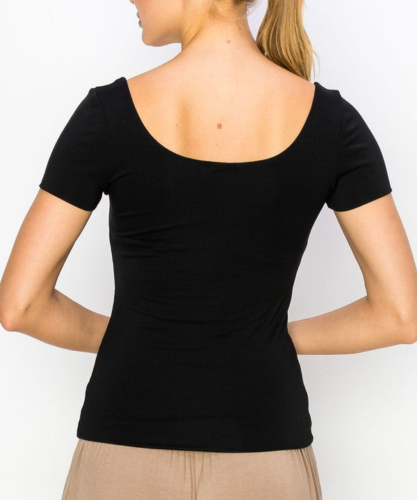 Bamboo Double Layered Cap Sleeve Top