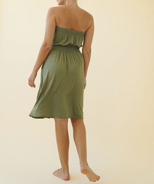 Bamboo Tube Dress Knee Length