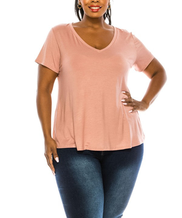 Bamboo V Neck Top Plus Size