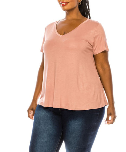 Bamboo V Neck Top Plus Size