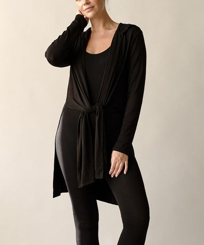 Bamboo Slim Cardigan With A Hoodie