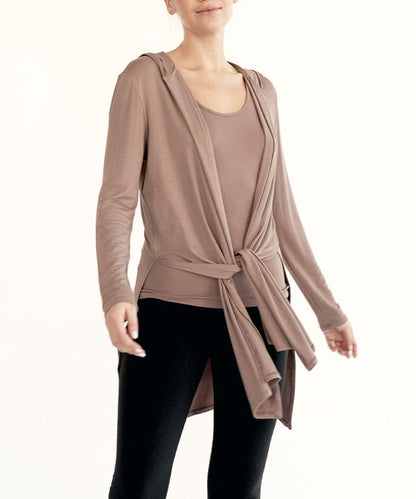 Bamboo Slim Cardigan With A Hoodie