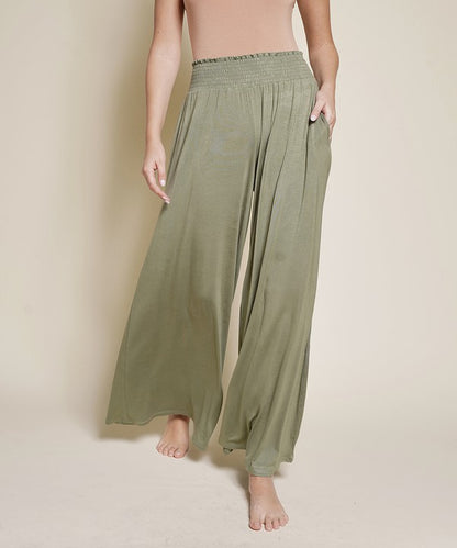 Smock Elastic Waist Maxi Palazzo