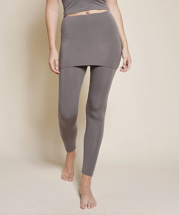 Bamboo Pre-Washed One Piece Skirted Legging