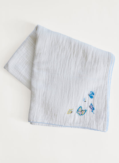 Shawl Blanket - Embroidered Butterfly