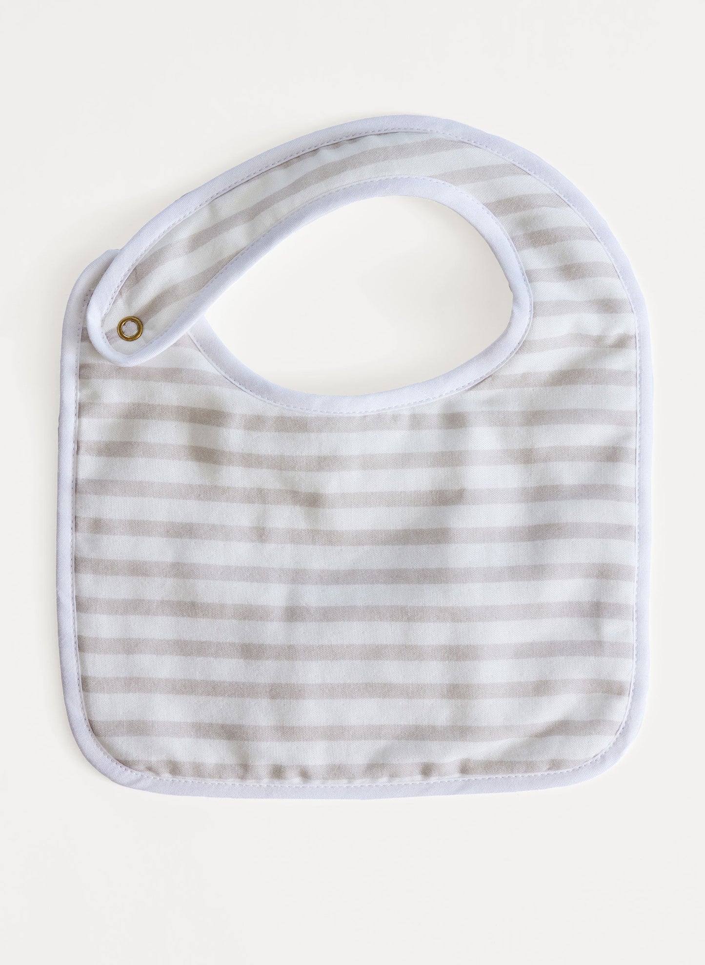 Baby Classic Bib - Sand & White Stripe