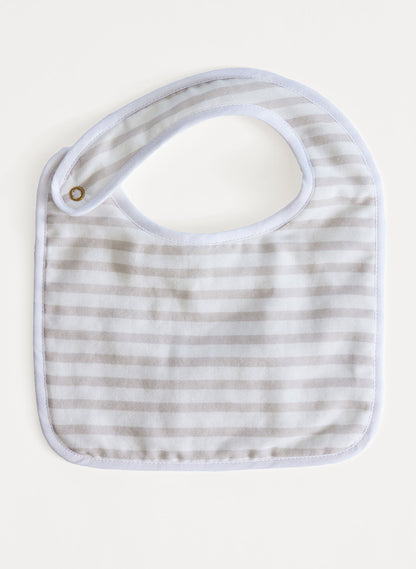 Baby Classic Bib - Sand & White Stripe