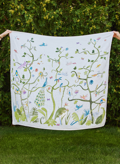 Shawl Blanket - Tropical Chinoiserie