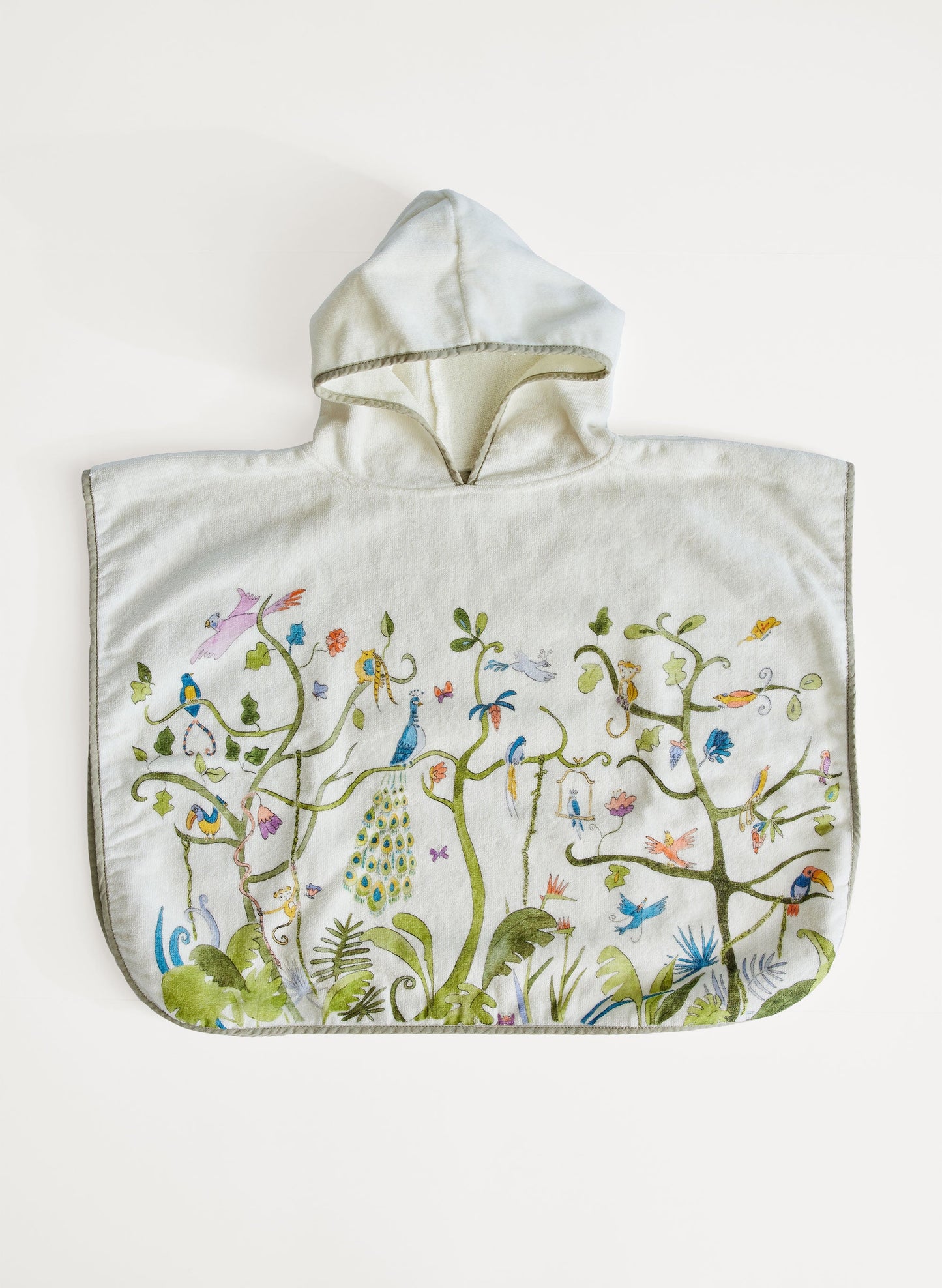 Children's Organic Swim Poncho - Tropical Chinoiserie