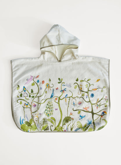 Children's Organic Swim Poncho - Tropical Chinoiserie