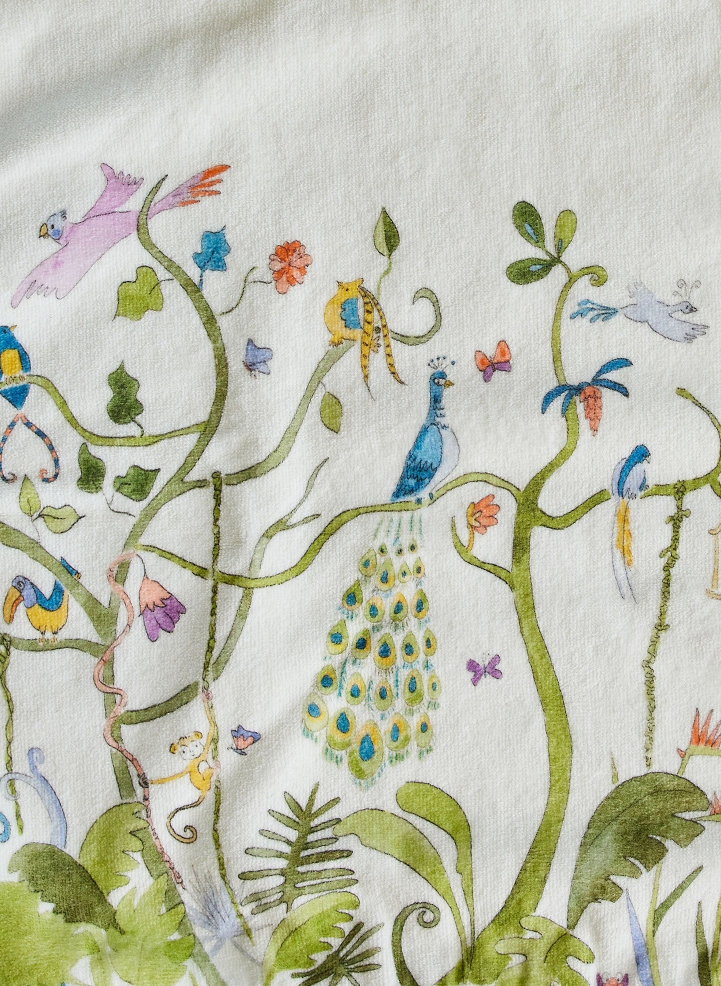 Children's Organic Swim Poncho - Tropical Chinoiserie