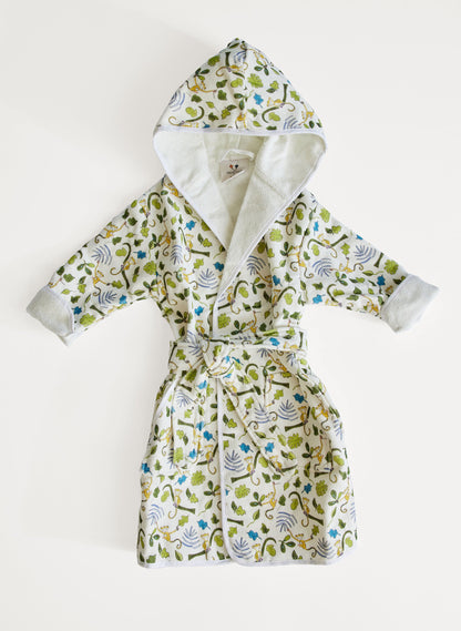 Greenwich Organic Children’s Bathrobe - Happy Monkey