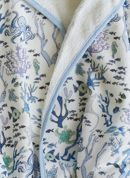 Greenwich Organic Children’s Bathrobe - Coral Reef