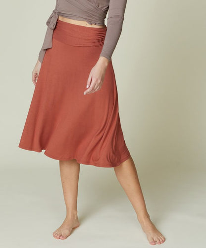 Bamboo Flared Mid Length Skirt