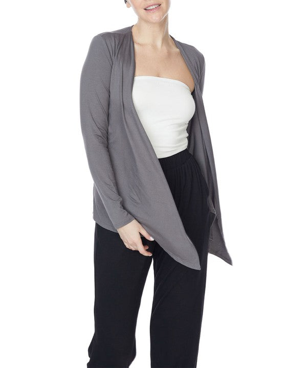 Bamboo Simple Tie Front Cardigan