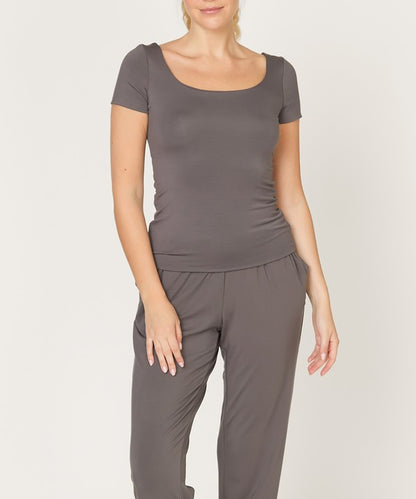 Bamboo Double Layered Cap Sleeve Top