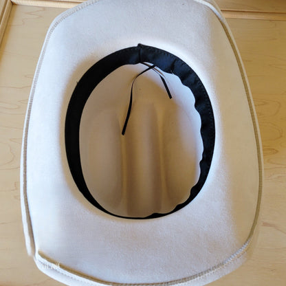 Wide Genuine Leather Mixed Metallic Hat Band w/ Turq 953t