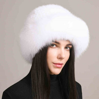 Women’s Mink Hair Winter Hat – Braided Fur Warm Elegant Beanie