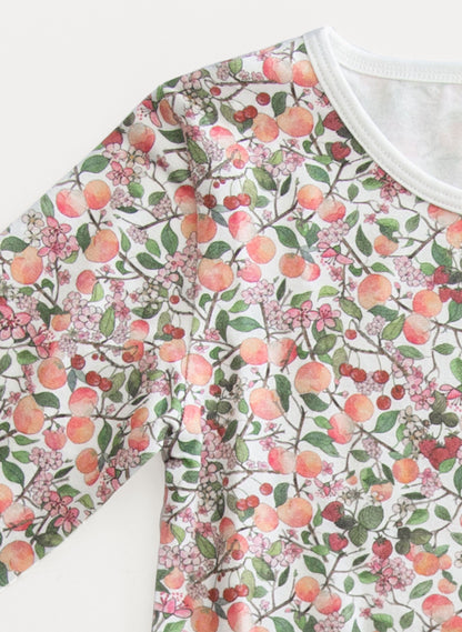 Children's Two Piece Organic Pajamas - Peach Blossom