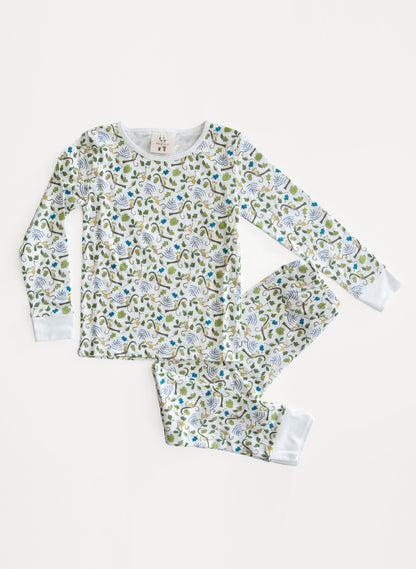 Children's Two Piece Organic Pajamas - Happy Monkey