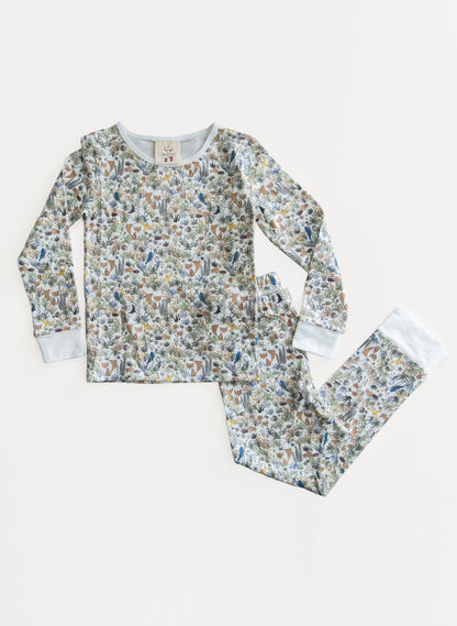 Children's Two Piece Organic Pajamas - Foxy Forest