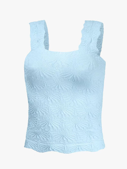 Women's Pleated Figure-flattering Square-neck Camisole