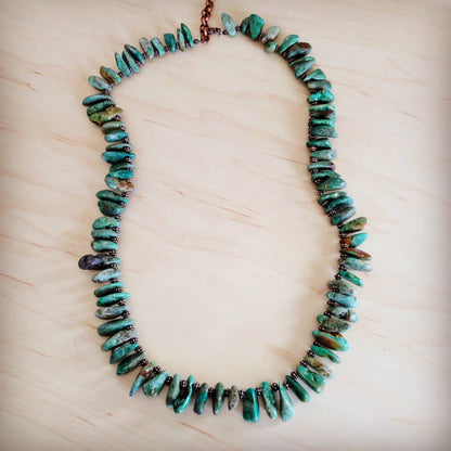 Natural Turquoise Stacked Stone Necklace Matinee Length 263f