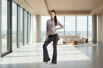 Women’s Long Sleeve Running Set – Zip-Up Slim Fit Gym Outfit