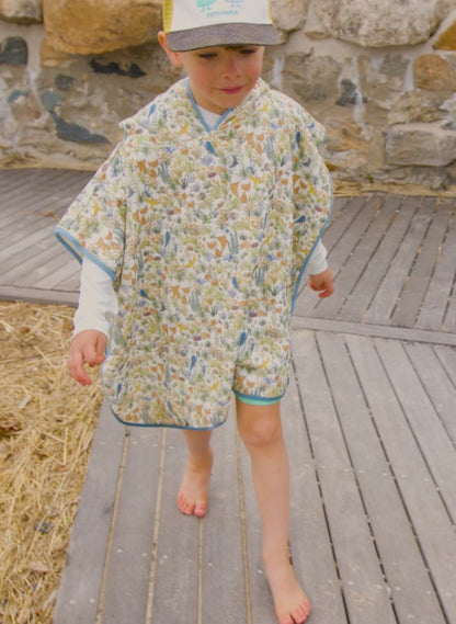 Children's Organic Swim Poncho - Foxy Forest