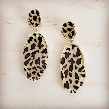 **Gold Leopard Dangle Earrings  219ce