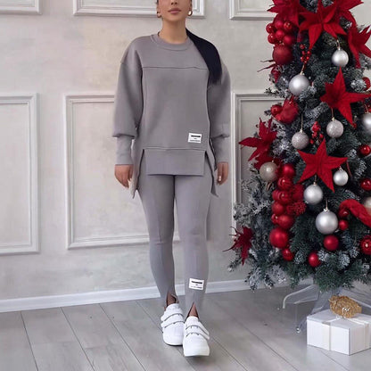 Women's Solid Color 2-Piece Set