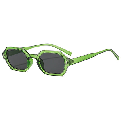 Polygonal Small-Frame Sunglasses – Hexagonal Unisex UV Protection