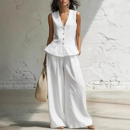 Women's Bohemian Ruffled Sleeveless Tank & Pants Set